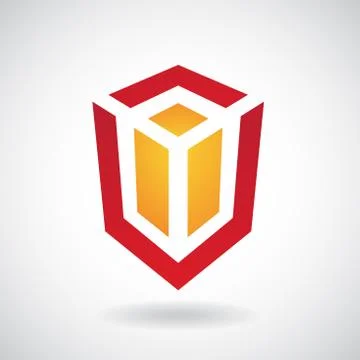 Logo Icon of a Rectangular Cube Vector Illustration Stock Illustration