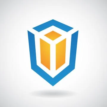 Logo Icon of a Rectangular Cube Vector Illustration Illustrazione stock