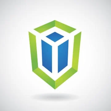 Logo Icon of a Rectangular Cube Vector Illustration Illustrazione stock