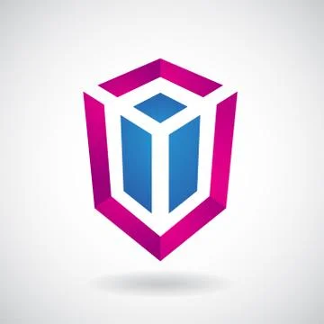 Logo Icon of a Rectangular Cube Vector Illustration Stock Illustration