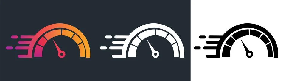 Logo icon speedometer for racing, workshop, automotive Stock Illustration