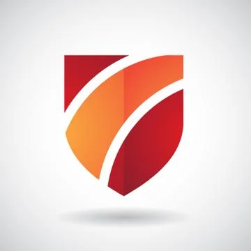 Logo Icon of a Striped Shield Vector Illustration 스톡 일러스트