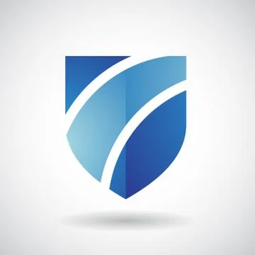 Logo Icon of a Striped Shield Vector Illustration 스톡 일러스트
