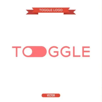 Logo, icon toggle, the trend in flat Stock Illustration