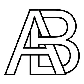 Logo icon two interlaced letters A B, logo AB BA Stock Illustration