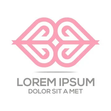 Logo Icon Vector Infinity Love Couple Stock Illustration