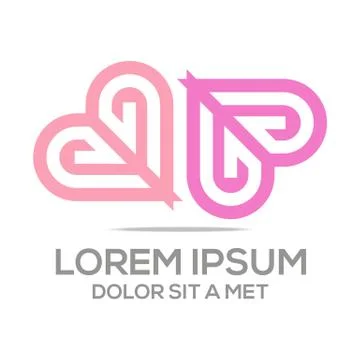 Logo Icon Vector Infinity Love Couple Stock Illustration