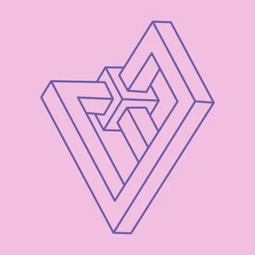 Logo. Impossible shape, optical illusion, vector. Optical art objects. Geometric Stock Illustration