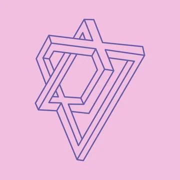 Logo. Impossible shape, optical illusion, vector. Optical art objects. Geometric Stockillustratie