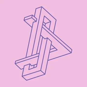 Logo. Impossible shape, optical illusion, vector. Optical art objects. Geometric 库存插图