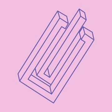 Logo. Impossible shape, optical illusion, vector. Optical art objects. Geometric 스톡 일러스트