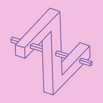 Logo. Impossible shape, optical illusion, vector. Optical art objects. Geometric Stock Illustration