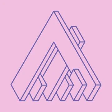Logo. Impossible shape, optical illusion pattern, vector. Optical art object. Ilustración de archivo