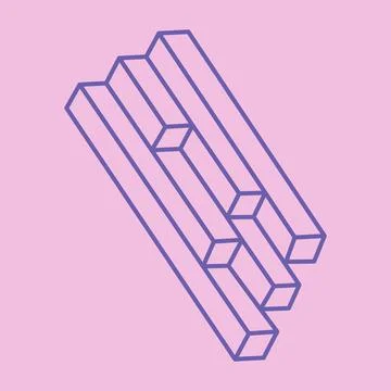 Logo. Impossible shape, optical illusion, vector. Optical art objects. Geometric Stock Illustration