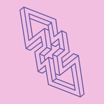 Logo. Impossible shape, optical illusion, vector. Optical art objects. Geometric Stock Illustration