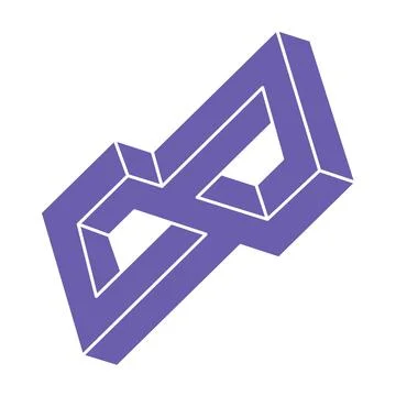 Logo. Impossible shape, optical illusion, vector. Optical art objects. Geometric Stockillustratie