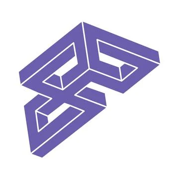 Logo. Impossible shape, optical illusion, vector. Optical art objects. Geometric 库存插图