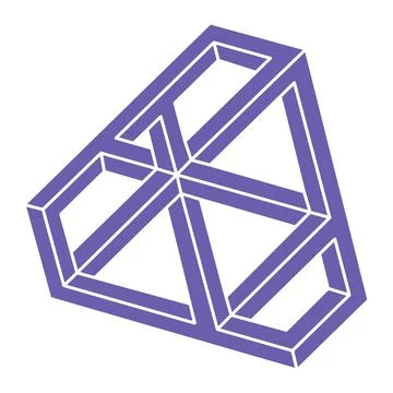 Logo. Impossible shape, optical illusion, vector. Optical art objects. Geometric Stock Illustration