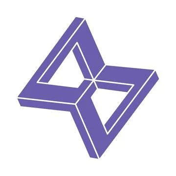 Logo. Impossible shape, optical illusion, vector. Optical art objects. Geometric Stock Illustration