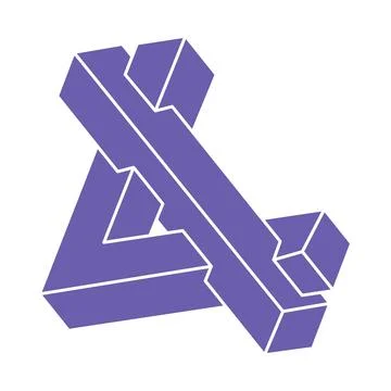 Logo. Impossible shape, optical illusion, vector. Optical art object. Geometric Stock Illustration