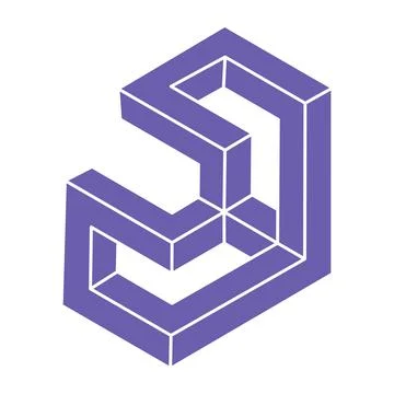 Logo. Impossible shape, optical illusion, vector. Optical art objects. Geometric 스톡 일러스트