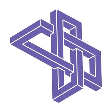 Logo. Impossible shape, optical illusion, vector. Optical art objects. Geometric 스톡 일러스트