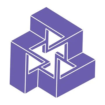 Logo. Impossible shape, optical illusion, vector. Optical art objects. Geometric 스톡 일러스트