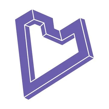 Logo. Impossible shape, optical illusion, vector. Optical art object. Geometric Stock Illustration