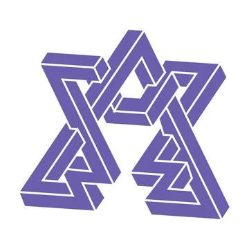 Logo. Impossible shape, optical illusion, vector. Optical art objects. Geometric Stock Illustration