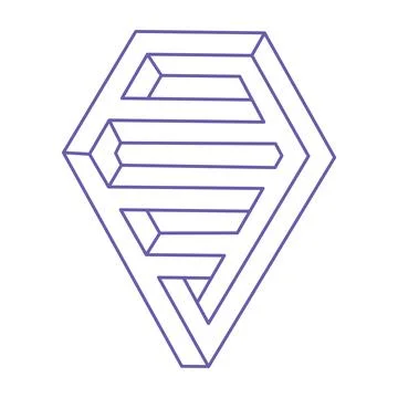 Logo. Impossible shape, optical illusion, vector. Optical art object. Geometric Stock Illustration