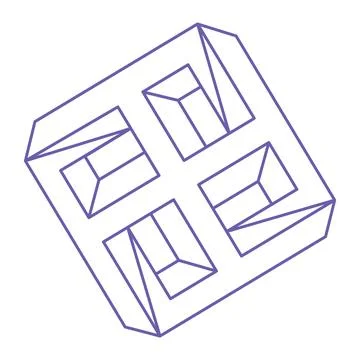 Logo. Impossible shape, optical illusion, vector. Optical art object. Geometric Stock Illustration