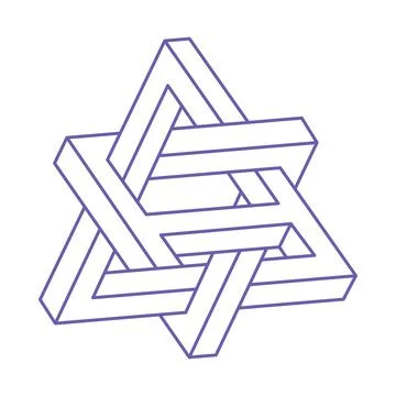 Logo. Impossible shape, optical illusion, vector. Optical art objects. Geometric 库存插图