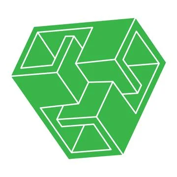 Logo. Impossible shape, optical illusion, vector. Optical art objects. Geometric Stock Illustration