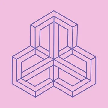 Logo. Impossible shapes, optical illusion, vector. Optical art objects. Stockillustratie