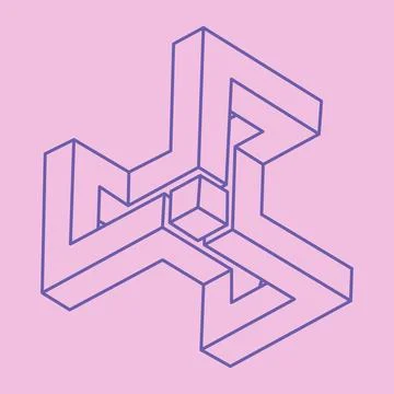 Logo. Impossible shapes, optical illusion, vector modern pattern. Optical art Stock Illustration