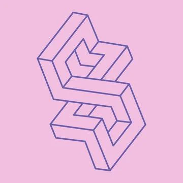 Logo. Impossible shapes, optical illusion, vector. Optical art objects. Stock Illustration
