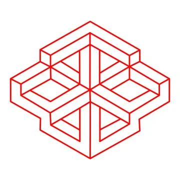 Logo. Impossible shapes. Optical illusion figure. Abstract eternal geometric Illustrazione stock