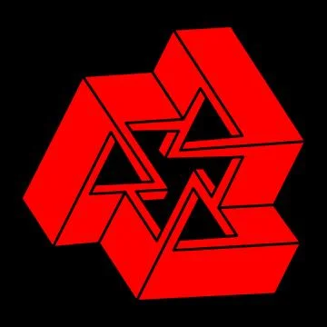Logo. Impossible shapes, optical illusion, vector. Optical art objects Stock Illustration