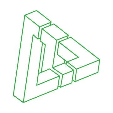 Logo. Impossible shapes, optical illusion triangle, vector. Optical art objects Stock Illustration