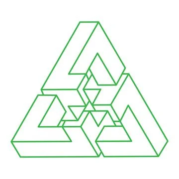 Logo. Impossible shapes, optical illusion, vector. Optical art objects Stock Illustration