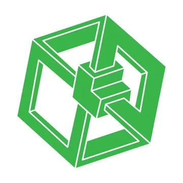 Logo. Impossible shapes, optical illusion, vector. Optical art objects Stock Illustration