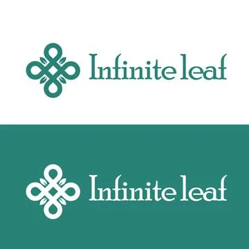 Logo infinity leaf, infinite leaf, infinite leave, infinity leave, green infi Stock Illustration