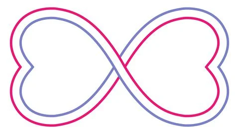 Logo infinity loop love heart yin yang wedding couple happiness Stock Illustration