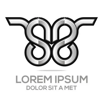 Logo infinity symbol s 8 element design vector Stock Illustration