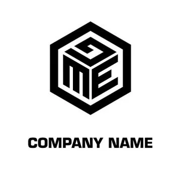 Logo initial hexagon alphabet 库存插图