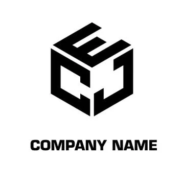 Logo initial hexagon alphabet 库存插图