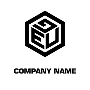 Logo initial hexagon alphabet 库存插图