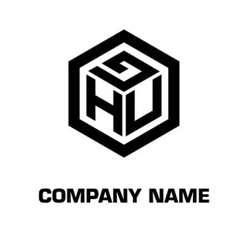 Logo initial hexagon alphabet 库存插图