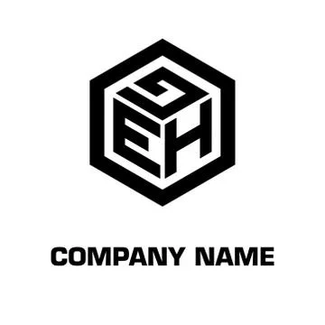 Logo initial hexagon alphabet 库存插图