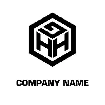 Logo initial hexagon alphabet 库存插图